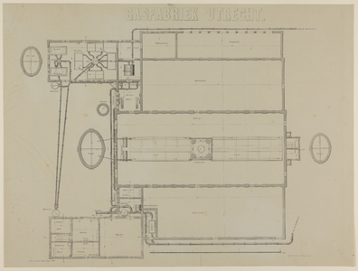 217530 Plattegrond van de Gasfabriek aan de Wittevrouwensingel te Utrecht.